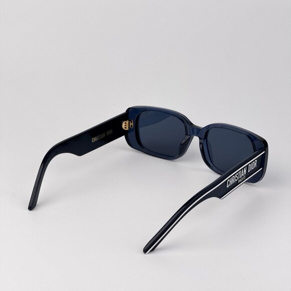 Dior WILDIOR S2U Sunglasses – Translucent Blue Rectangle Frame with Blue Lenses - Picture 5 of 14